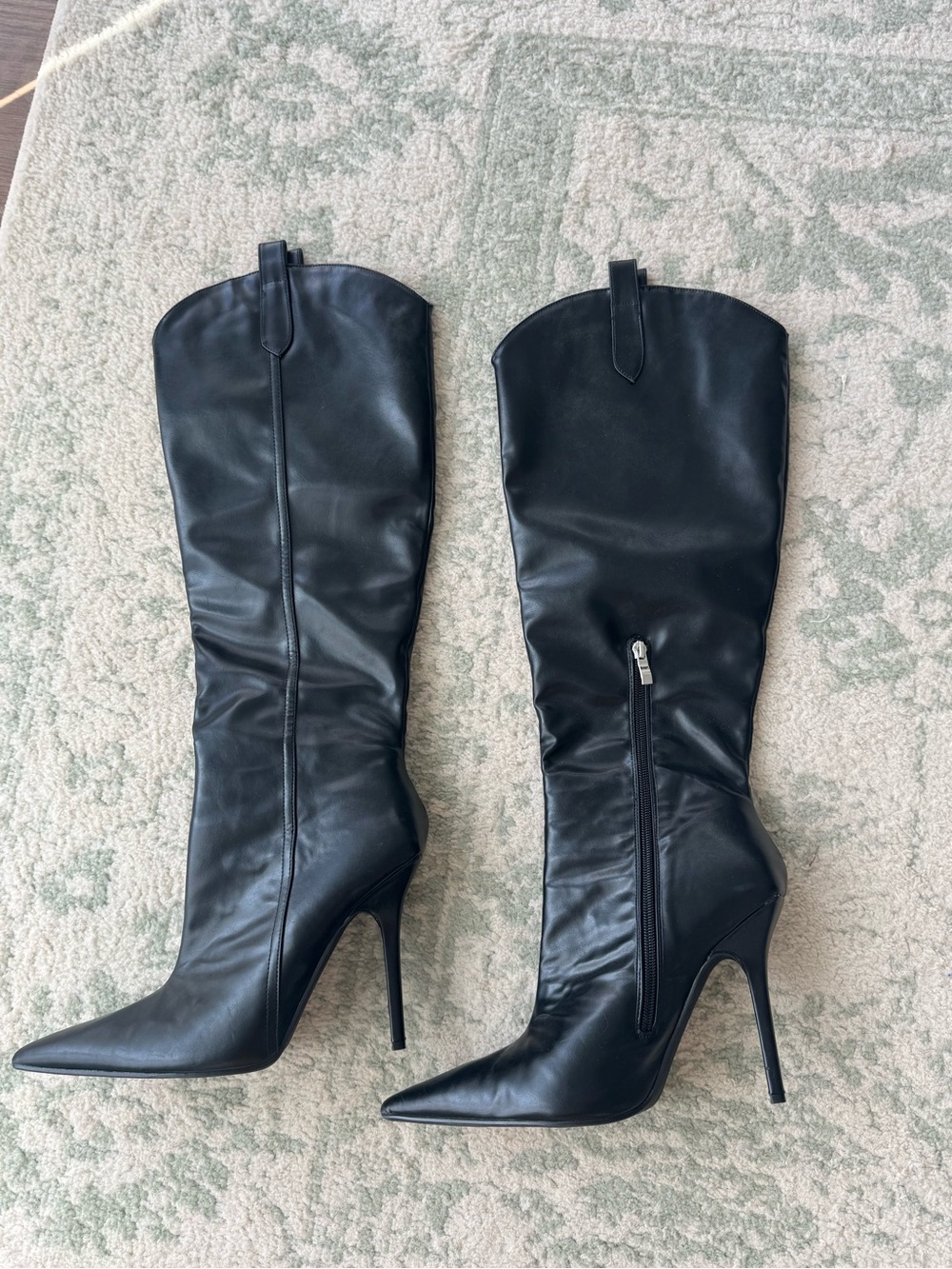 Black stiletto heel boots